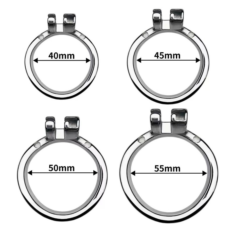 Stainless Steel Inverted Plugged Small Short Male Chastity Device Male Cage Lock
