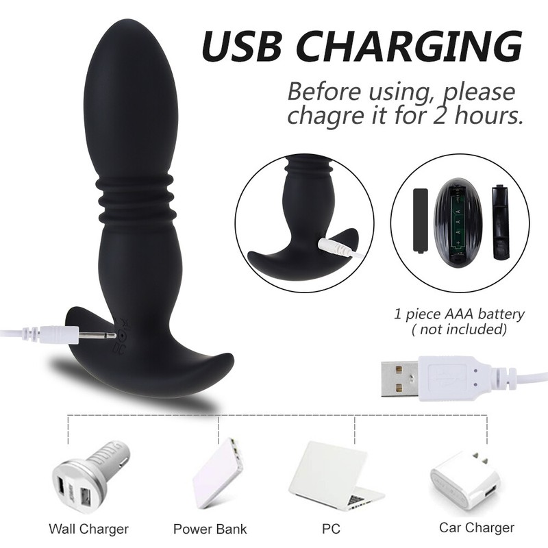 Remote-Control-Telescopic-Thrusting-Prostate-Anal-Dildo-Sex-Machine-Vibrator Men gallery