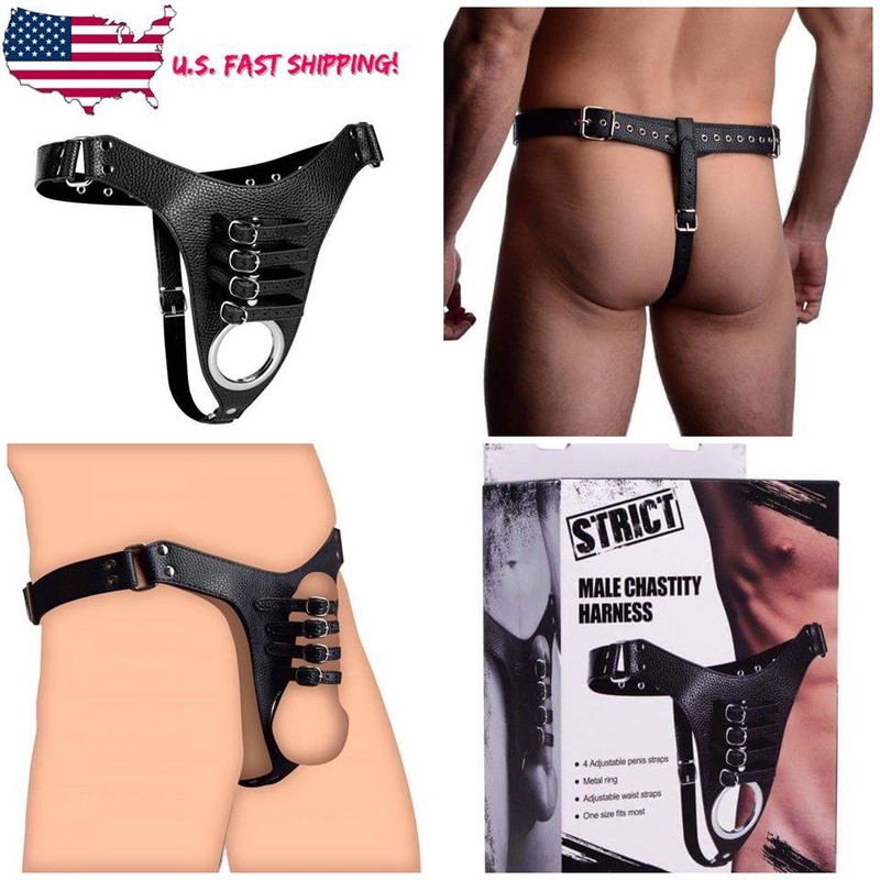 S&M Male Chastity Harness Man Belt G String Slave Underwear Cock & Ball Torment