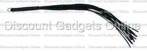 Spartacus Black Leather 20&Prime; Thong Crop Whip w/ O Ring Handle Fringe