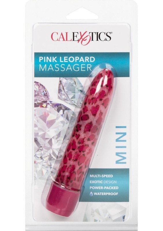 Leopard Waterproof Mini Massager 4.5in – Pink