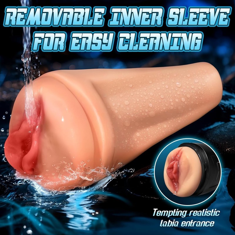 Vibrating Male Masturbator 12 Modes Black TPE Pocket Pussy for Ultimate Pleasure gallery