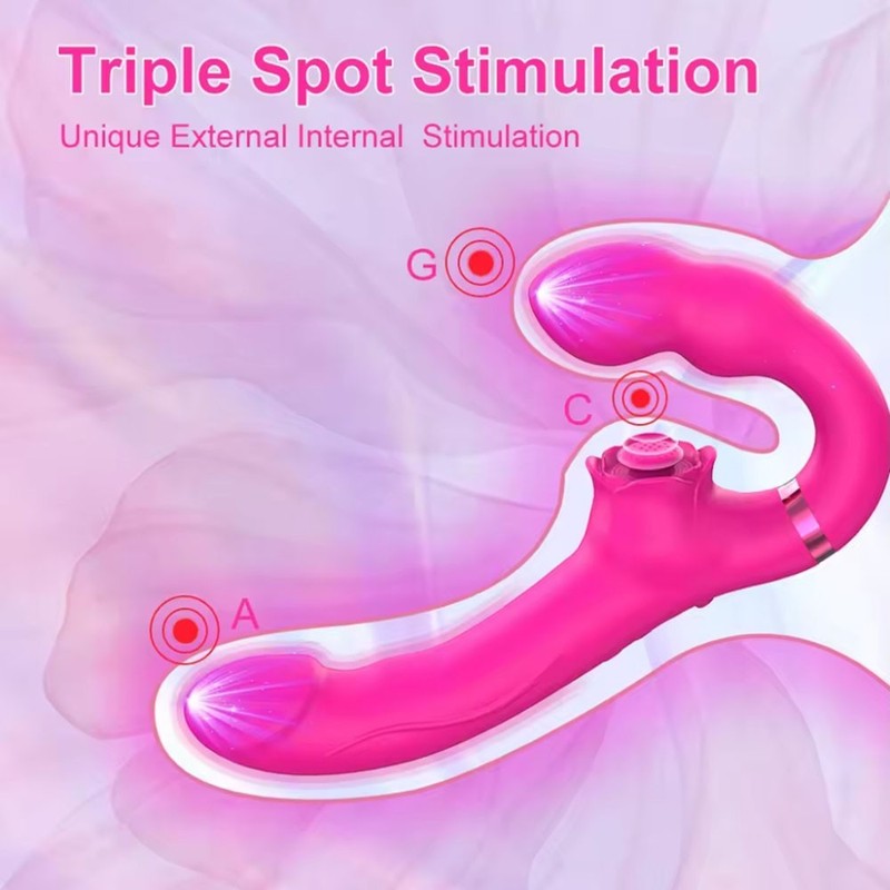 Rechargeable Vibrating Strapless Strap On Dildo G-spot Vibrator Lesbian Sex Toys gallery