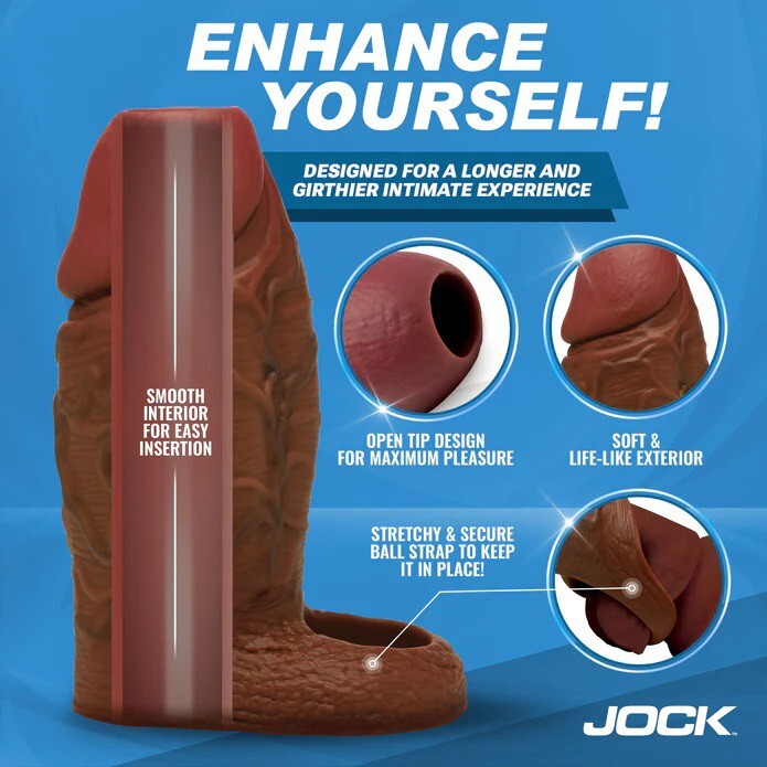 Curve Toys Jock Silicone Penis Extension Sleeve Dark - Cock Enhancer gallery