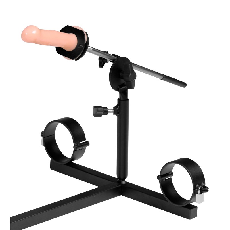 Strict Leather Stockade Sex Machine With Chest Pad and Dildo Rod gallery
