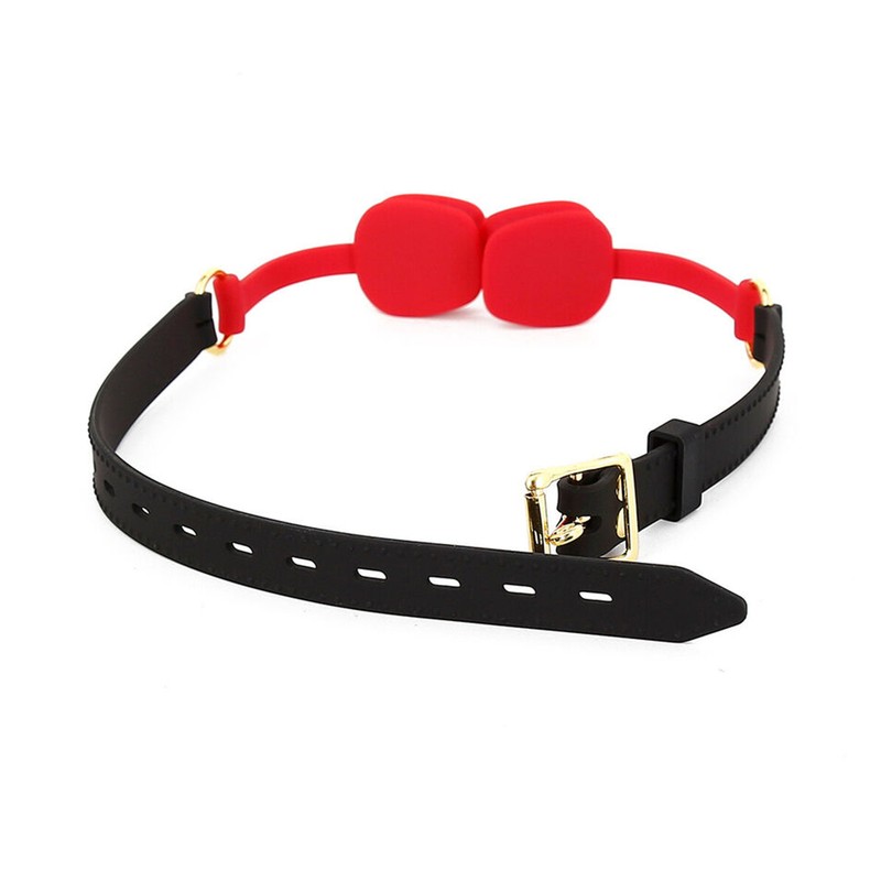 Silicone Lips O-Ring Mouth Gag With Head Harness Open Oral Fixation BDSM Bondage gallery