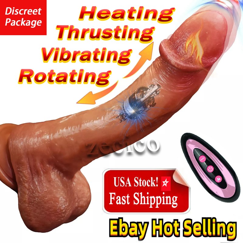 Thrusting Heating Realistic Dildo Anal G-Spot Vibrator Sex Toys for Women Couple