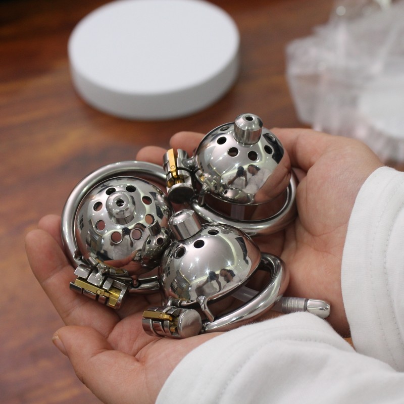 Stainless Steel Small Chastity Cock Penis Cage with Sounds Tube Sounds s Sounds