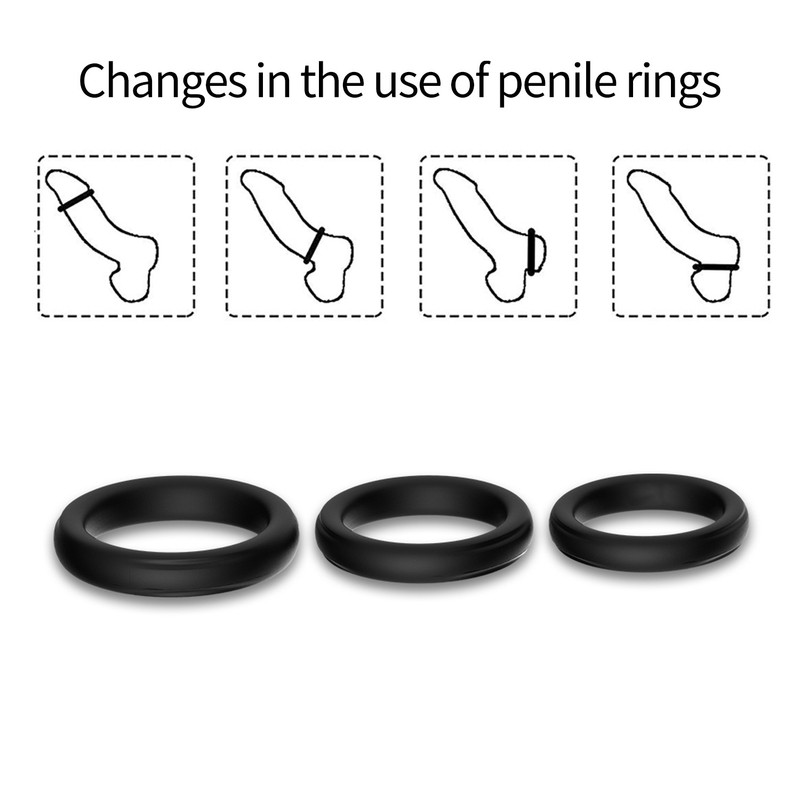 Cock Ring 3 Pack Soft Stretchy Silicone | Stay Hard Penis Rings Last Longer ED gallery