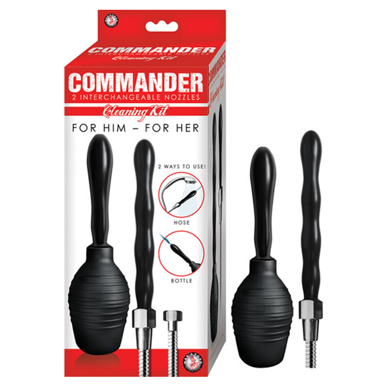 Commander Cleaning Kit Unisex Waterproof Douche Kit w/ Hose and Bottle