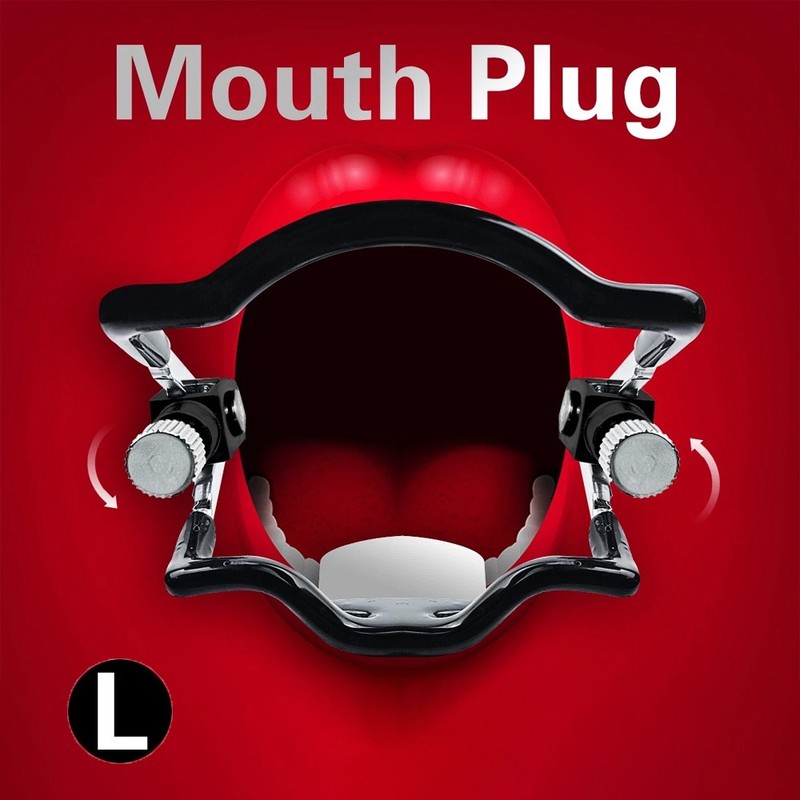 BDSM Stainless Steel Adjustable Mouth Plug Restraint Blowjob Gag Mouth Bondage gallery