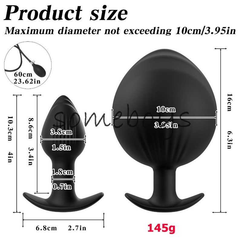 Newly Developed Magnetic Suction Inflatable Anal Plug Huge Buttplug Anus Dilator gallery