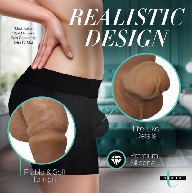 XR Brands Strap U 3.6 inches Realistic Silicone Packer Medium, New gallery