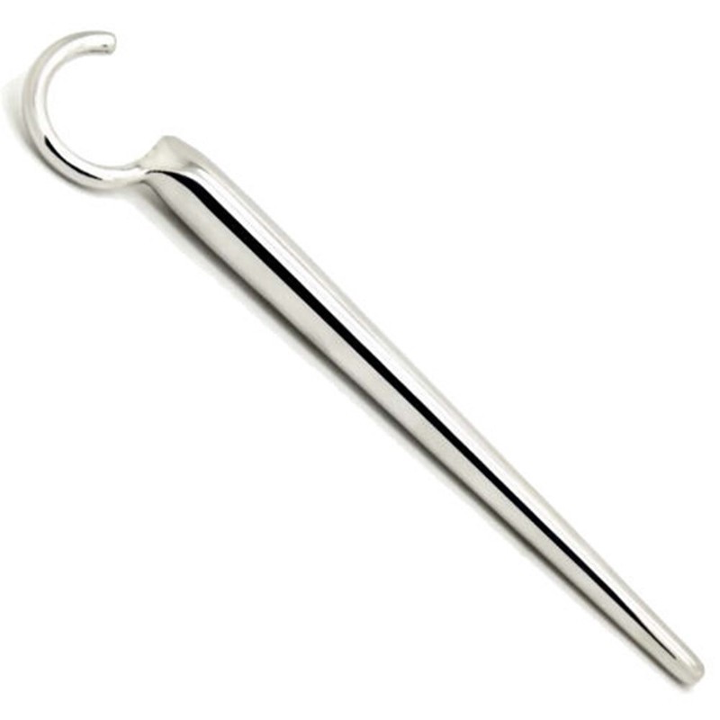 Hooked Smooth Urethral Sound, 316L Surgical Steel Solid Penis Sounding For Men gallery