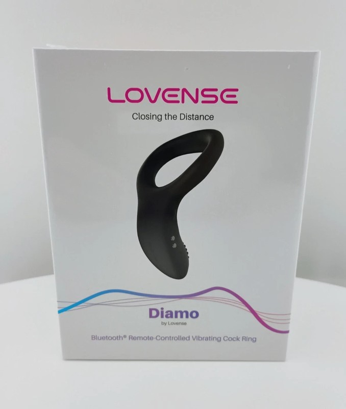 Lovense Diamo App Compatible Vibrating Silicone Cock Ring – Black