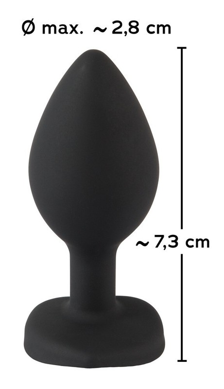 Silicone Butt Plug Black - Black Anal Plug with Gem - Schmuckstein Gem you2toys gallery