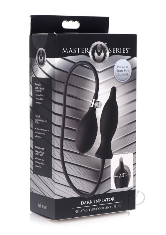 Master Series Dark Inflator Inflatable Silicone Anal Plug – Black