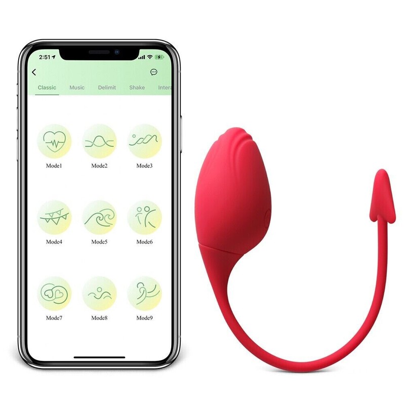 App Controlled Rechargeable Devil Wearable Egg Vibrator 9 Speed Long Distance