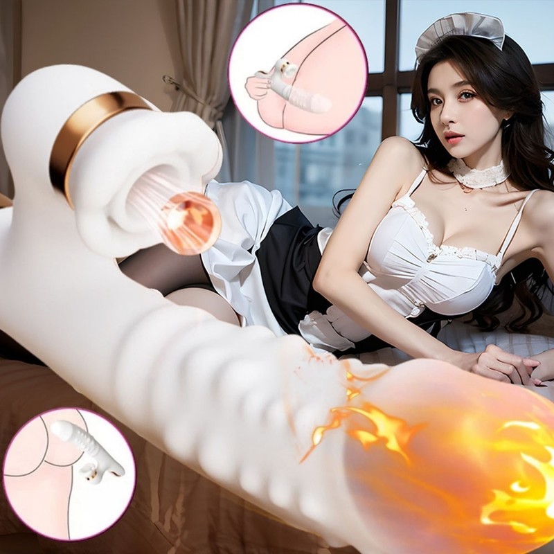 3 in 1 Thrusting Rabbit Vibrator G-Spot Clit Anal Dildo Massager Women Sex Toys