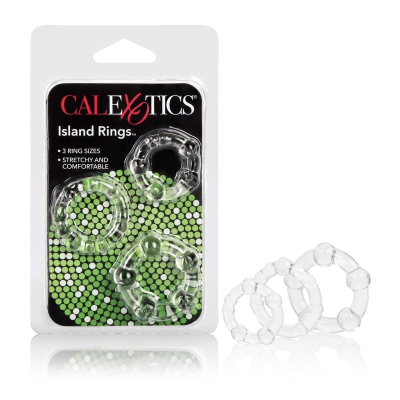 Cal Exotics Set of 3 Silicone Island Rings Clear - Penis Cock Enhancer Ring