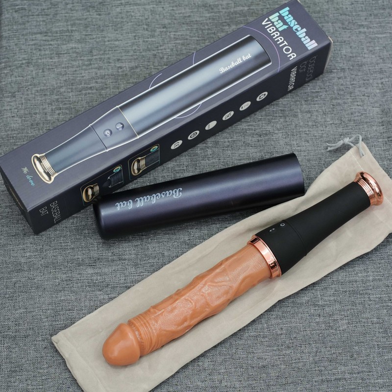Baseball-Bat-ShapeThrusting Vibrator Dildo Huge Realistic Heated Clit Telescopic