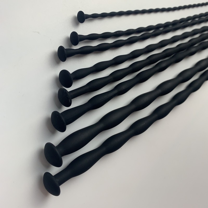 Black/White Silicone Dilator Penis Urethral Plug Sounding Rod Stretcher for Male gallery