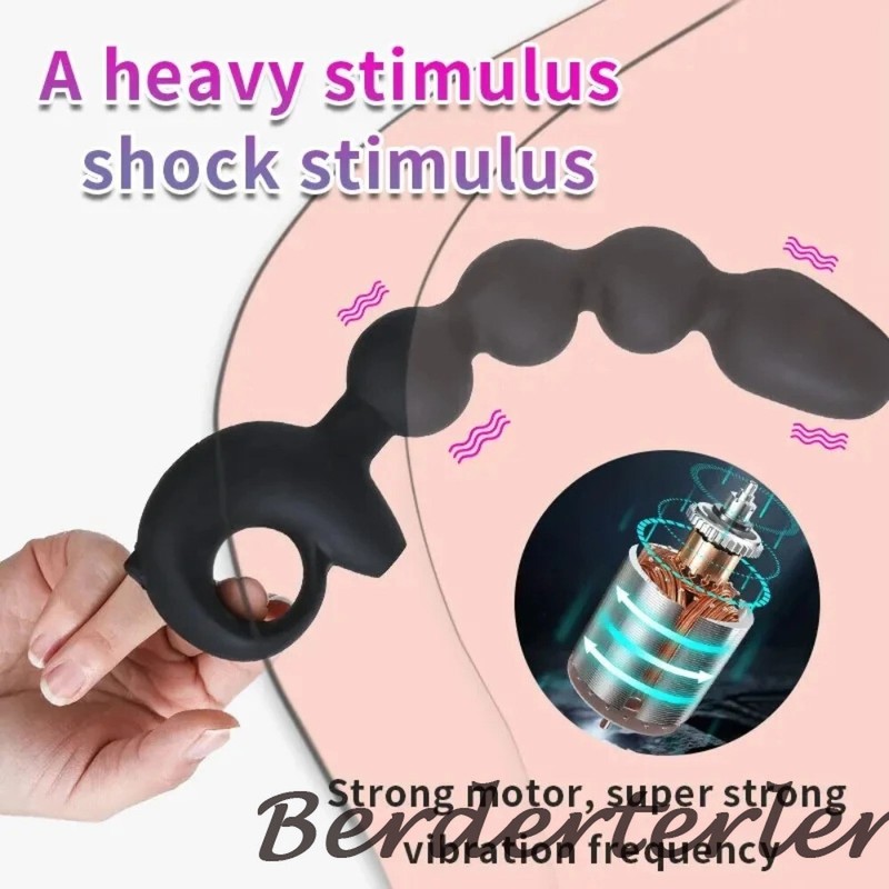 BDSM Vibrating Inflatable Anal Plug Vaginal Expander Dilator Pull Beads Sex Toys