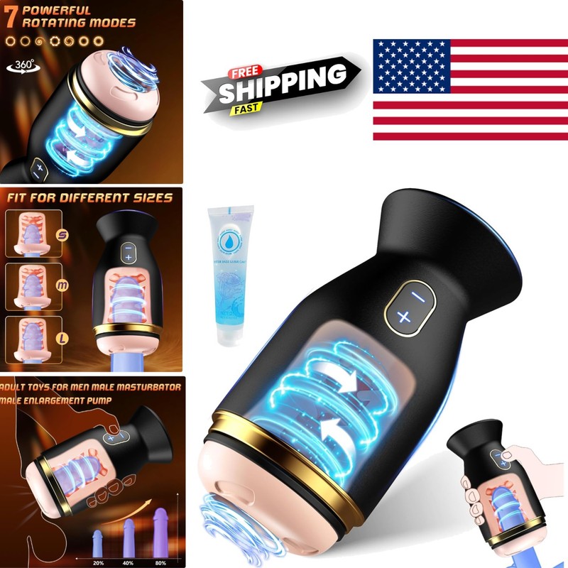 Flesh Male Masturbator with 7 Rotating Modes Waterproof TPE for Men Pleasure