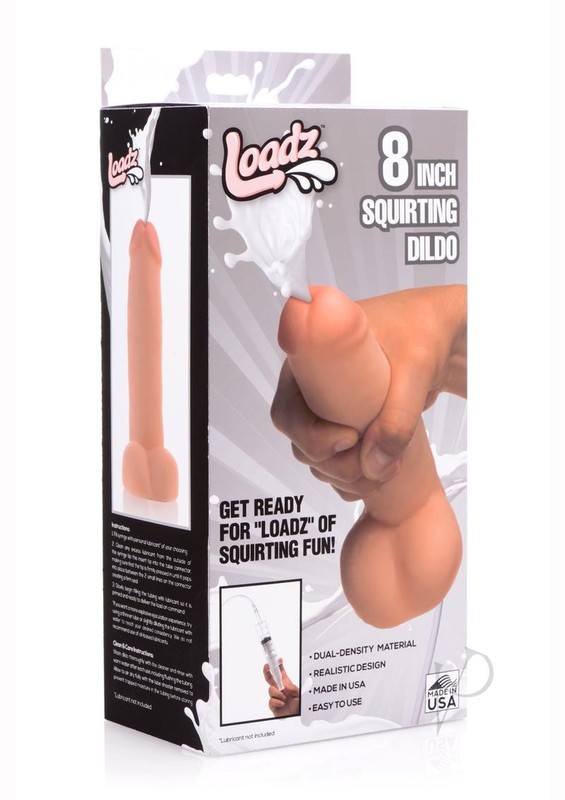 Loadz Dual Density Squirting Dildo – 8in – Vanilla