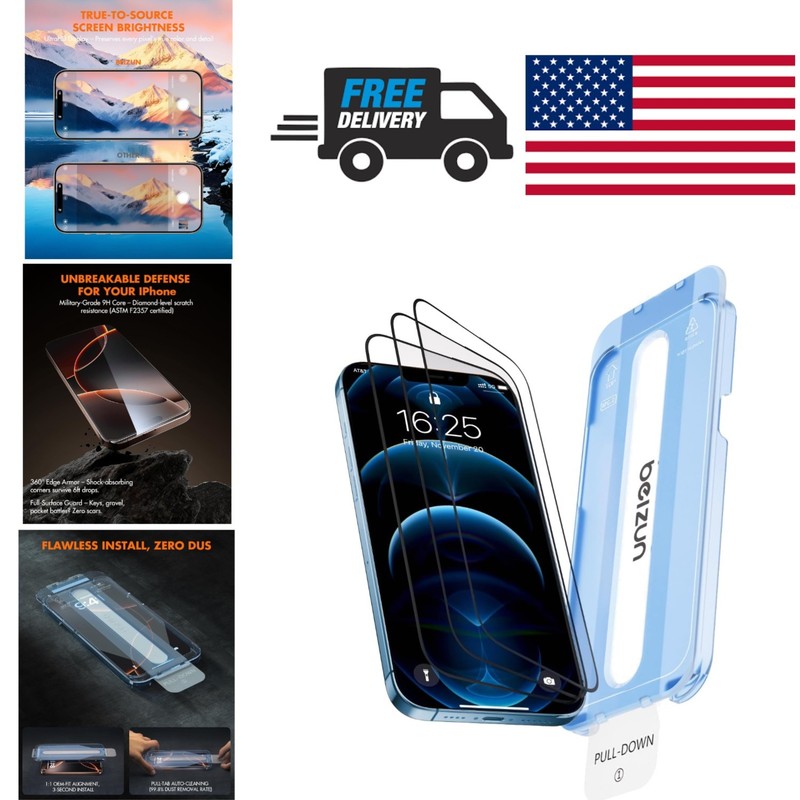 Full Coverage Tempered Glass Screen Protector for iPhone 12 Pro Max 6.7 Inch
