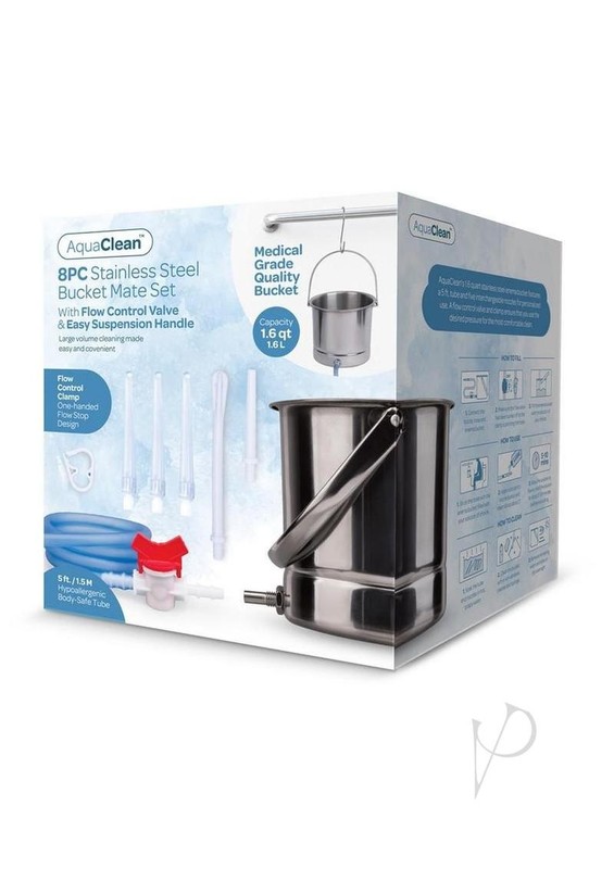 AquaClean Stainless Steel Bucket Mate Set with Interchangeable Nozzle (8 Piece)