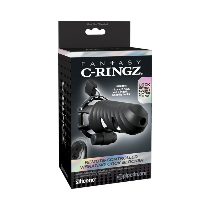 Pipedream FCR Remote Vibrator Cock Blocker Bk