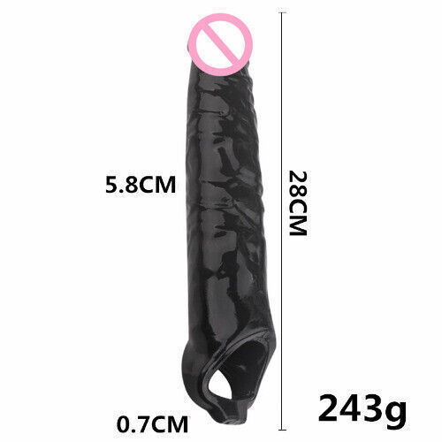 Penis Big Sleeve Reusable Silicone Condom Penile Stretcher Delay Enlarge