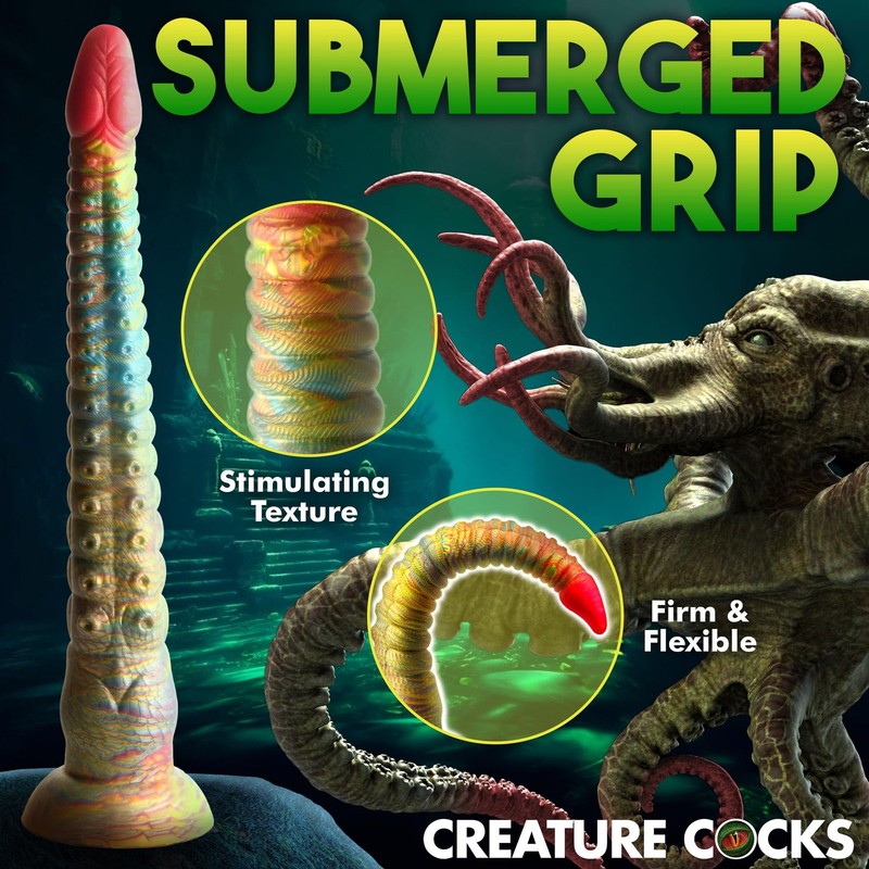 CREATURE COCKS Slim Tentacle Silicone Dildo for Men, Women & Couples. Firm and gallery
