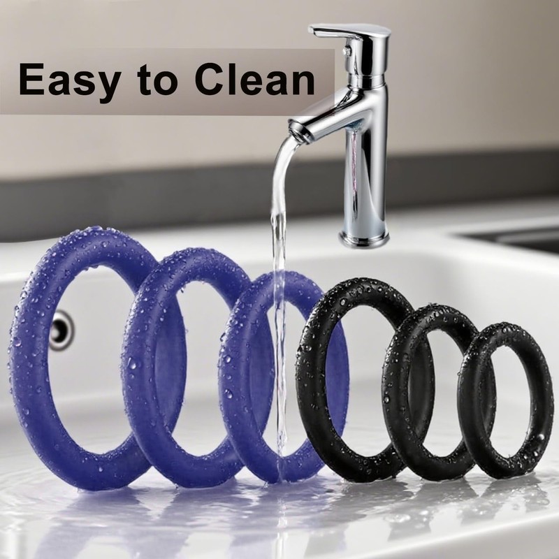 Dark Blue Adjustable Cock Rings for Men Easy to Clean Waterproof Design gallery