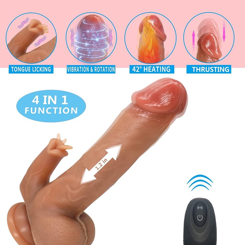 Big Thrusting Dildo Rotation Vibrator G-Spot Heating Suction Cup Sex Toys Women gallery