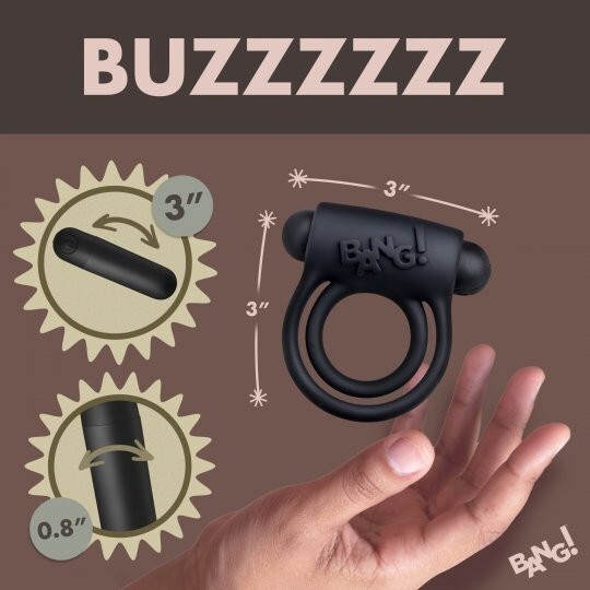 Remote Control 28X Vibrating Penis Ring w Bullet Black USB Rechargeable Vibe New
