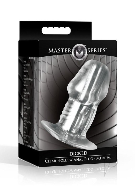 Master Series Dicked Clear Hollow Anal Plug Medium