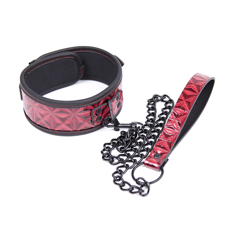 PU Leather Collar Bondage Restraint Neck Collar with Leash BDSM Fetish Sex Toys gallery