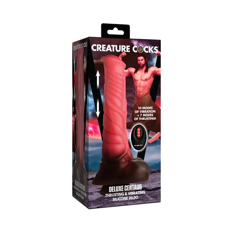 Deluxe Centaur Thrusting & Vibrating Silicone Dildo
