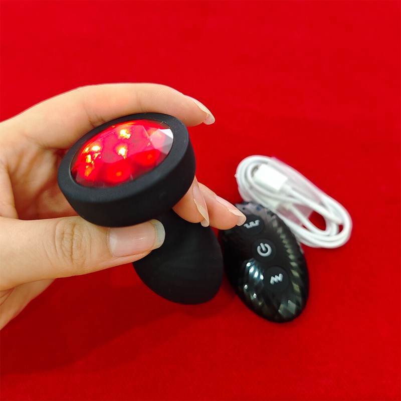 Vibrator Rotating Anal Plug LED Light Up Dildo Butt Massager Sex Toys Remote US gallery
