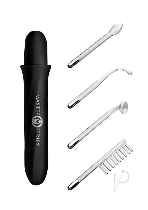 Master Series Elektrawand Rechargeable E-Stim Wand with Attachments - Black gallery