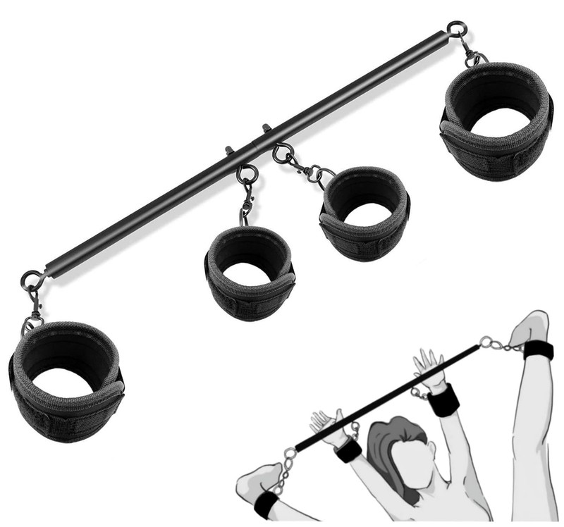 Spreader Bar Adjustable Handcuffs & Ankle Cuffs BDSM Bondages Restraints Sex Toy gallery