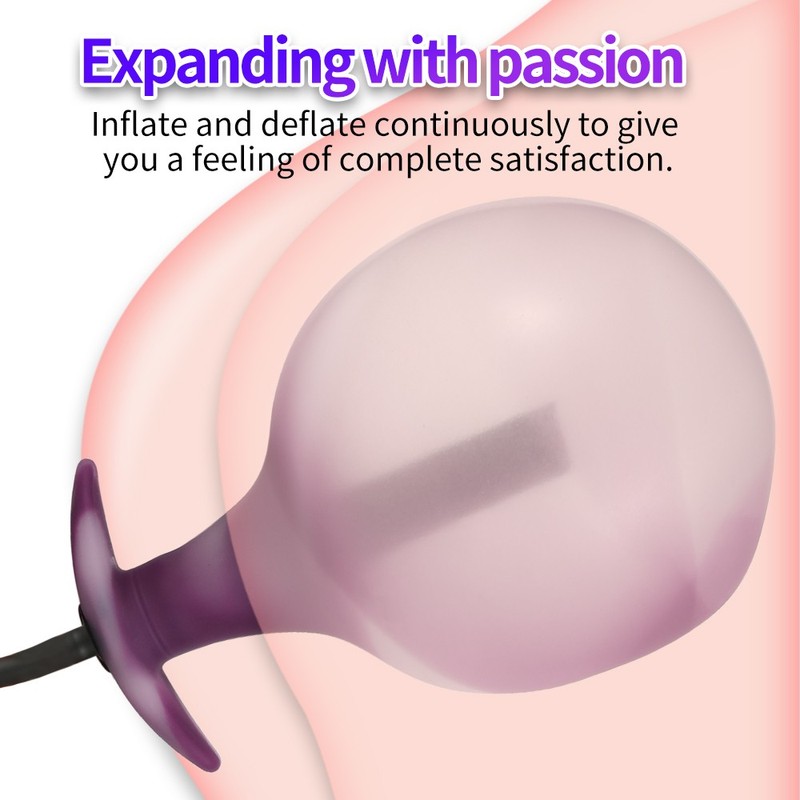 Big Inflatable Penis Dildo Cock Pump Expandable Anal Butt Plug Sex Toy-Men-Women gallery