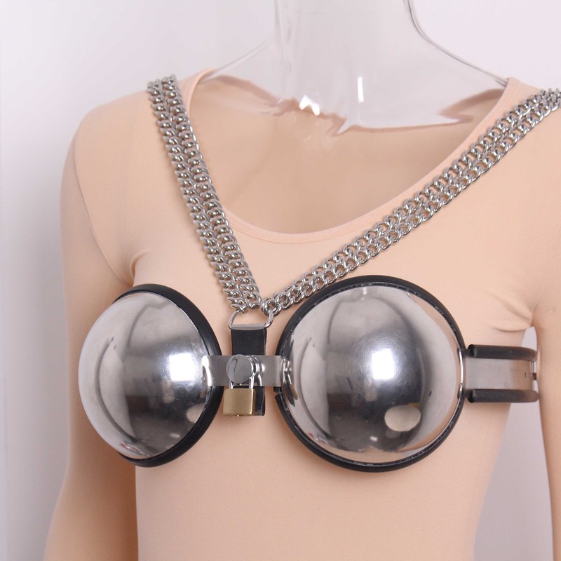 New Stainless Steel Chastity Bra Adjustable Bra Breathable Chastity Device BDSM