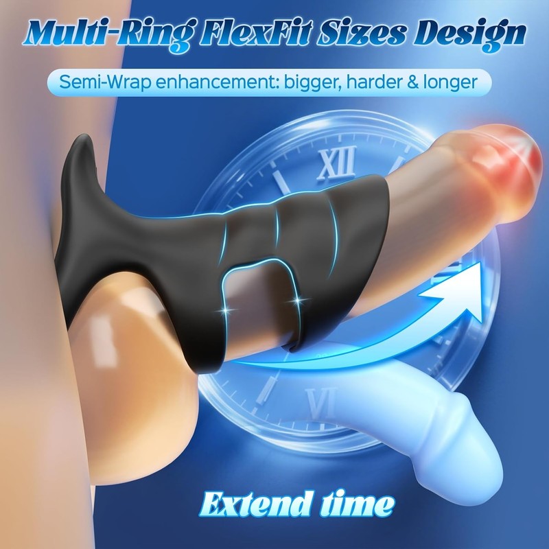 Vibratiing Cocck Ring Couples Adult Toy for Men, 10 Vibrations Vibrating Penniis