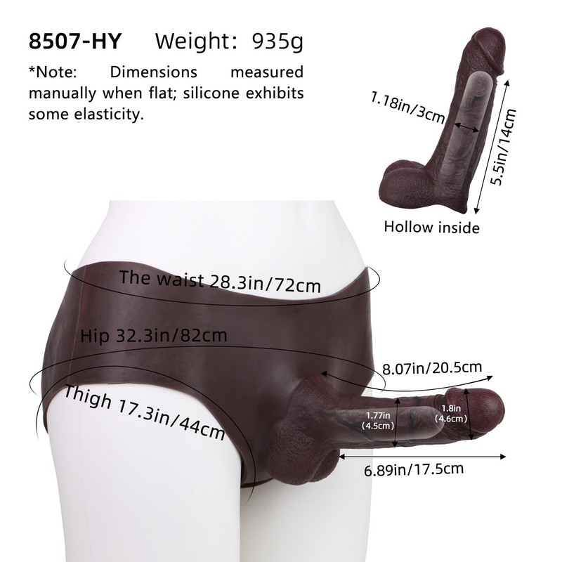 Wearable Penis Sheath Cock Extender Enlarger Sleeve Realistic Hollow Dildo Pants