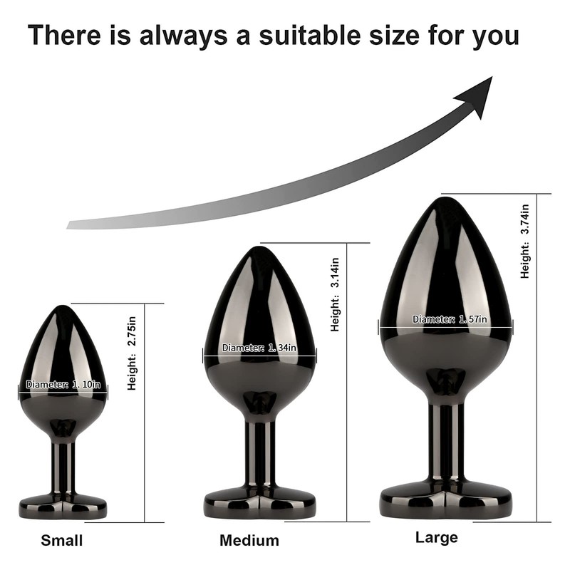 Anal Plug 3PCS Sex Toys Anal Training Set Metal Butt Plug Adult Trainer Kit T... gallery