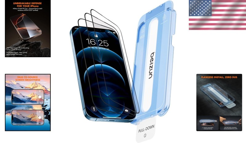 Full Coverage Tempered Glass Screen Protector for iPhone 12 Pro Max 6.7 Inch gallery