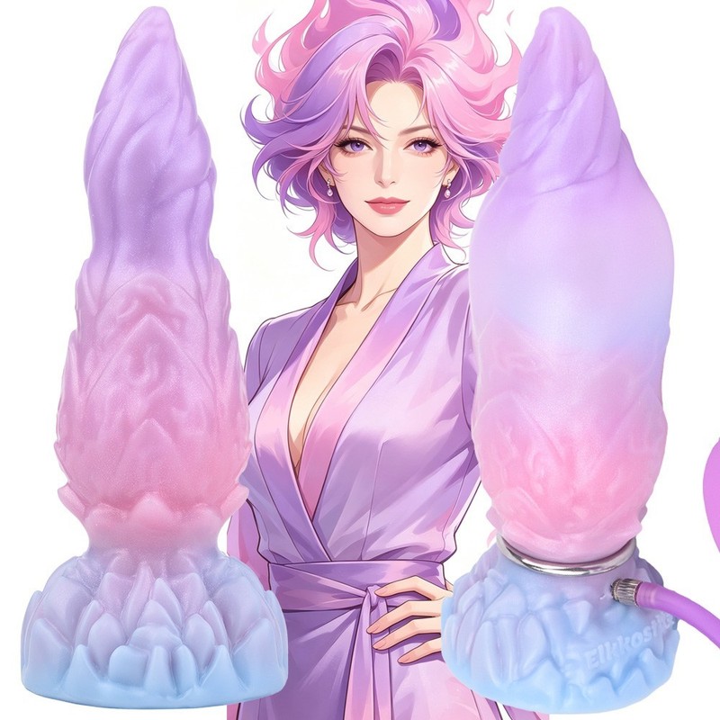 Fantasy Textured Inflatable Dildo Strong Suction Cup G-Spot Dildoe for Women
